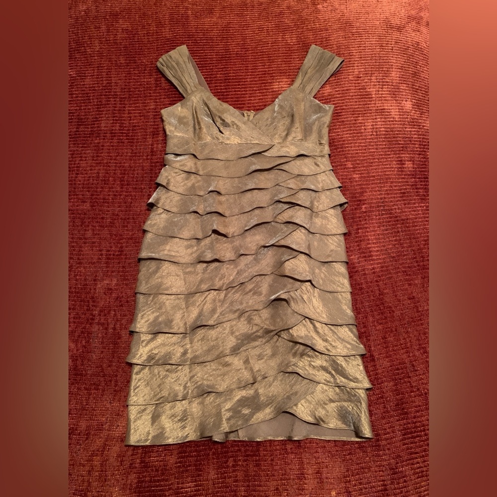 Gold Ruffled-Layers Dress